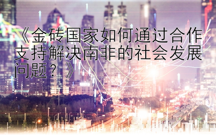 《金砖国家如何通过合作支持解决南非的社会发展问题？》