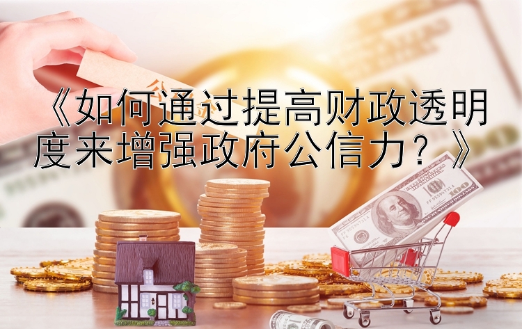 《如何通过提高财政透明度来增强政府公信力？》