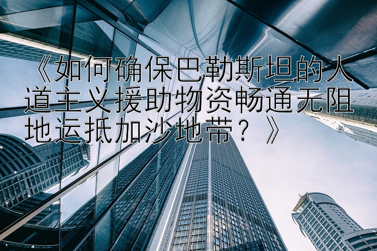 《如何确保巴勒斯坦的人道主义援助物资畅通无阻地运抵加沙地带？》