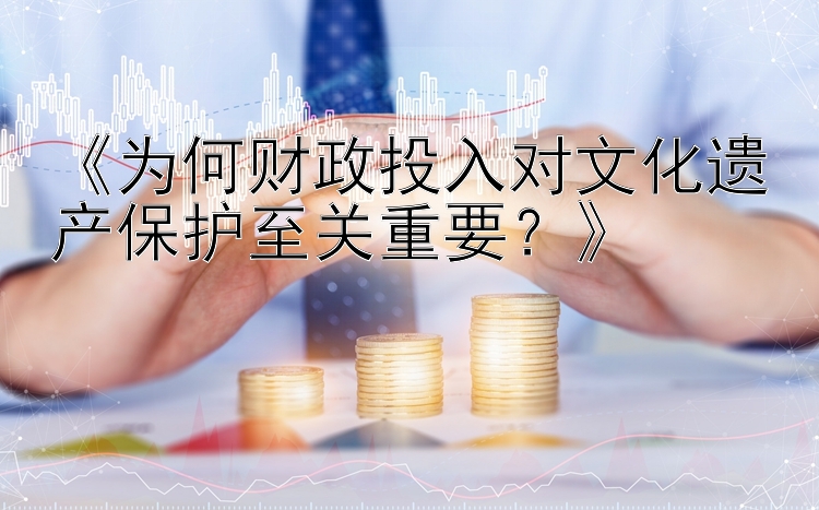 《为何财政投入对文化遗产保护至关重要？》