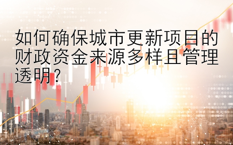 如何确保城市更新项目的财政资金来源多样且管理透明？