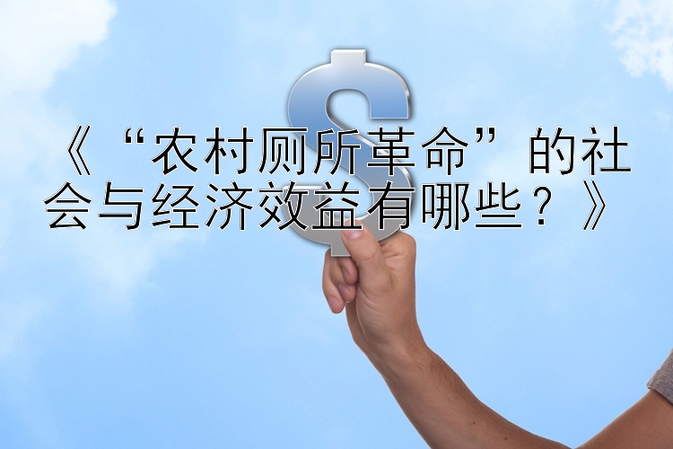 《“农村厕所革命”的社会与经济效益有哪些？》