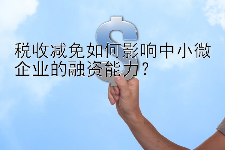 税收减免如何影响中小微企业的融资能力？