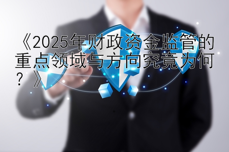 《2025年财政资金监管的重点领域与方向究竟为何？》