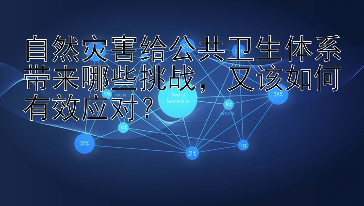 自然灾害给公共卫生体系带来哪些挑战，又该如何有效应对？