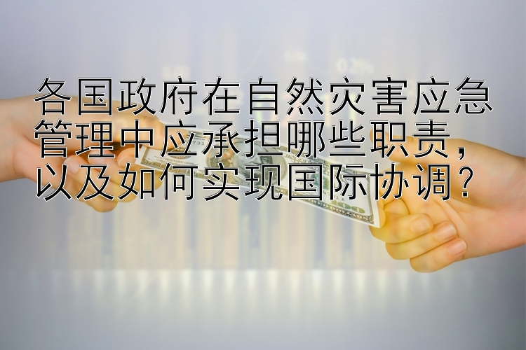 各国政府在自然灾害应急管理中应承担哪些职责，以及如何实现国际协调？