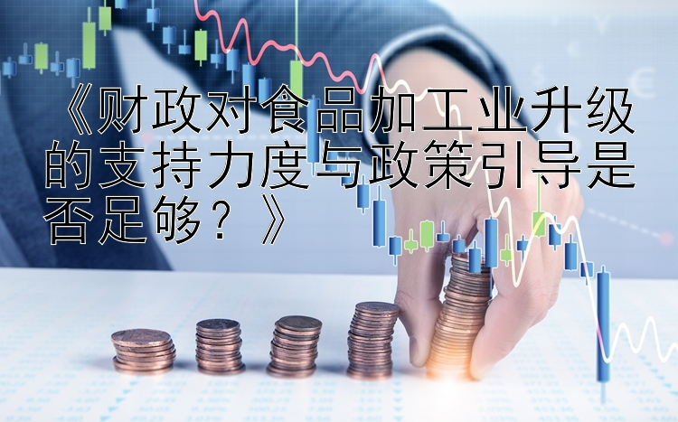 《财政对食品加工业升级的支持力度与政策引导是否足够？》